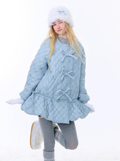 Design Pocket Hem Mid-Length Thickened Warm Cotton Quilted Jacket【s0000015258】