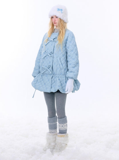 Design Pocket Hem Mid-Length Thickened Warm Cotton Quilted Jacket【s0000015258】