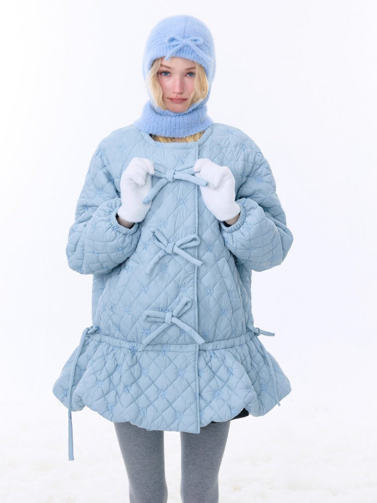 Design Pocket Hem Mid-Length Thickened Warm Cotton Quilted Jacket【s0000015258】