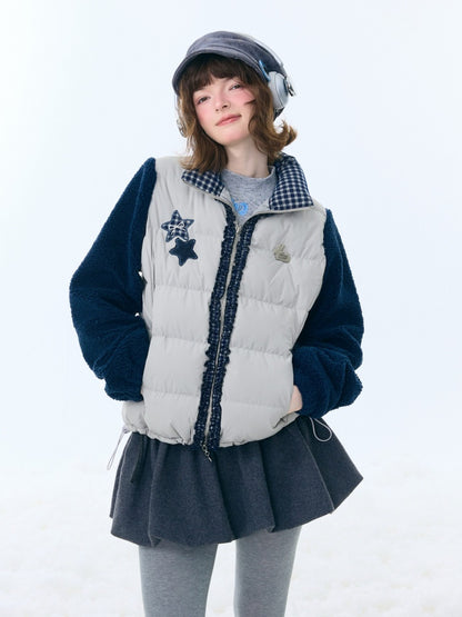 Star Print Contrast Stitching Thickened Warm Jacket【s0000015260】