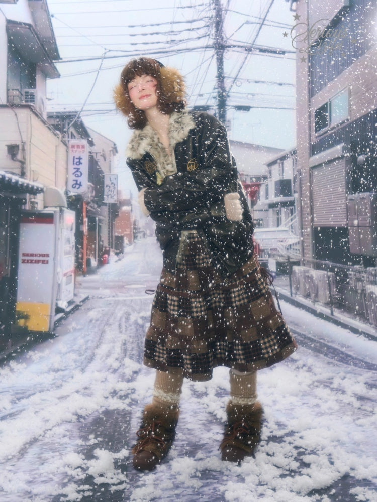 Fur Collar Thickened Leopard Print Plush PU Leather Jacket【s0000015259】