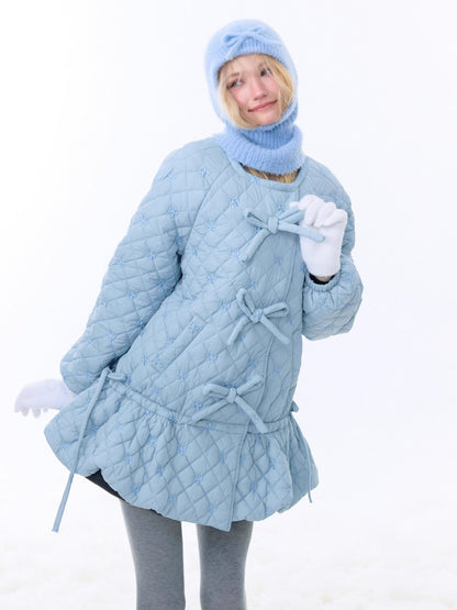 Design Pocket Hem Mid-Length Thickened Warm Cotton Quilted Jacket【s0000015258】