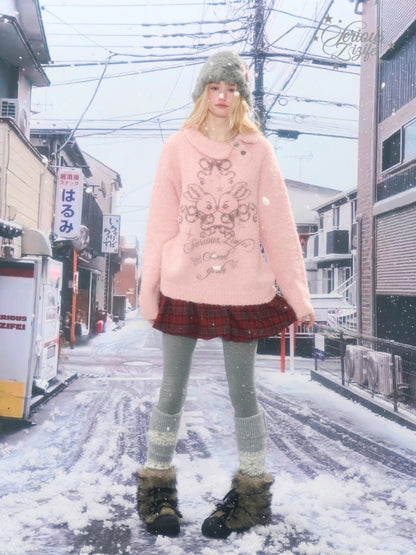 Rabbit Lazy Style Irregular Doll Collar Sweater【s0000015262】