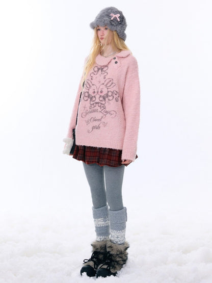 Rabbit Lazy Style Irregular Doll Collar Sweater【s0000015262】