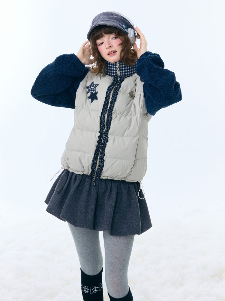 Star Print Contrast Stitching Thickened Warm Jacket【s0000015260】