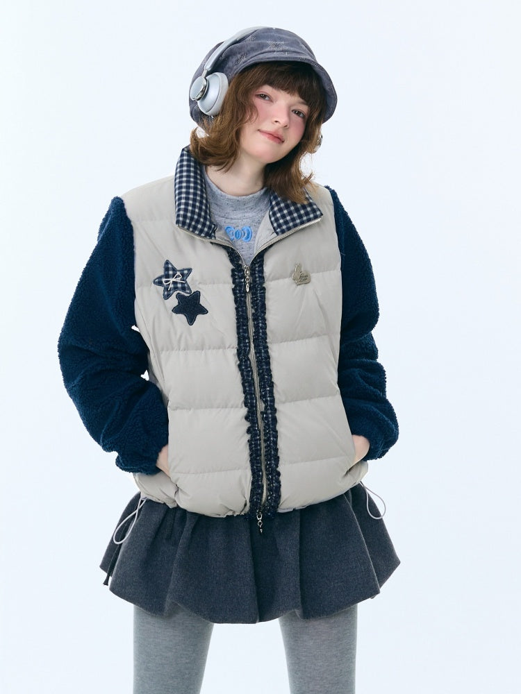 Star Print Contrast Stitching Thickened Warm Jacket【s0000015260】