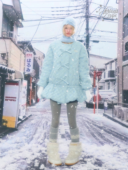 Design Pocket Hem Mid-Length Thickened Warm Cotton Quilted Jacket【s0000015258】