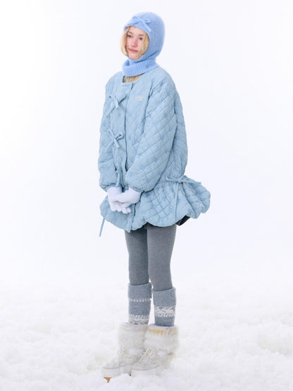 Design Pocket Hem Mid-Length Thickened Warm Cotton Quilted Jacket【s0000015258】