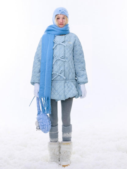 Design Pocket Hem Mid-Length Thickened Warm Cotton Quilted Jacket【s0000015258】