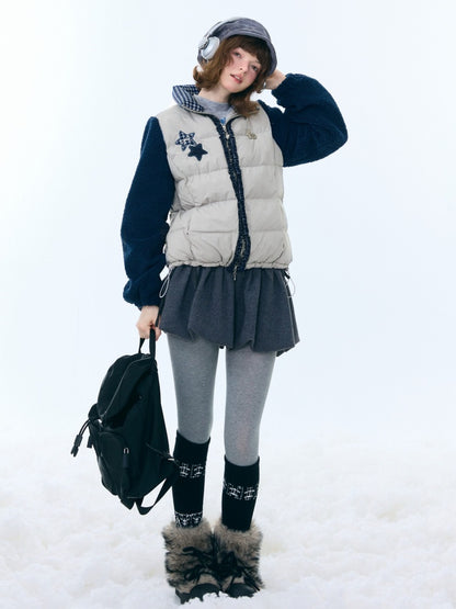 Star Print Contrast Stitching Thickened Warm Jacket【s0000015260】