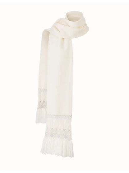 Fresh and Soft Cotton Sweater, Scarf, Floral Skirt【s0000014323】