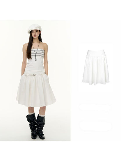 Striped bustier short skirt suit【s0000013740】