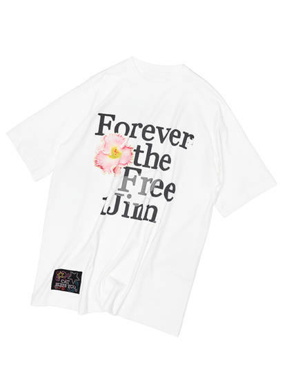 Floral letter print oversize big t-shirt【s0000012400】
