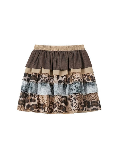 Printed splicing bustier cake skirt【s0000012271】