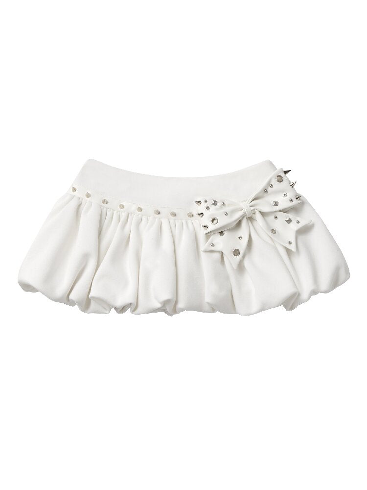 Stud Bow Design Pumpkin Skirt【s0000016934】