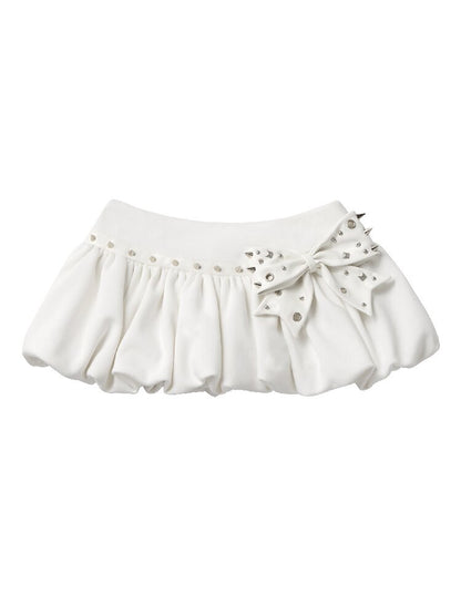 Stud Bow Design Pumpkin Skirt【s0000016934】