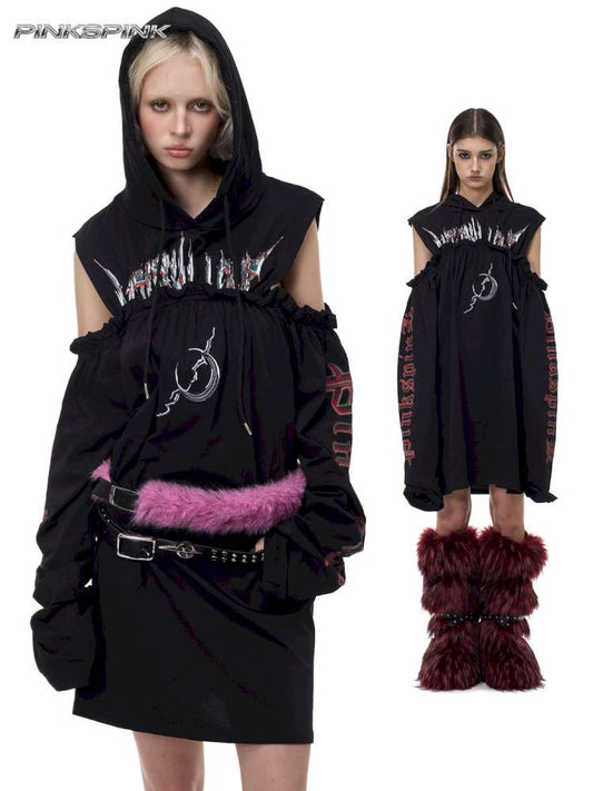 Stitched Off-Shoulder Sweatshirt【s0000015132】