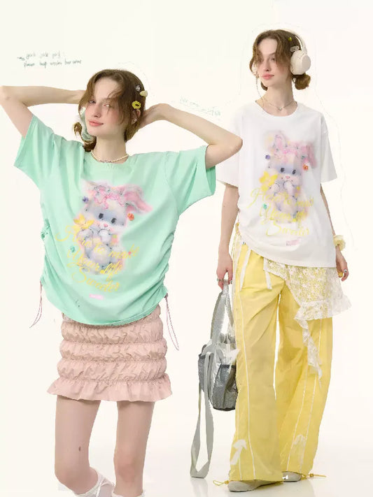 Rabbit Print Loose Tops【s0000012244】