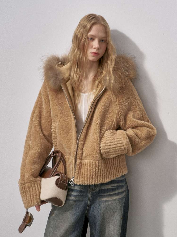 Bear Ears Velvet Faux Fur Jacket【s0000015235】