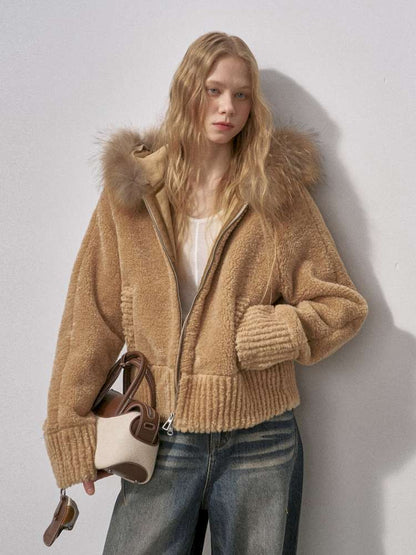 Bear Ears Velvet Faux Fur Jacket【s0000015235】