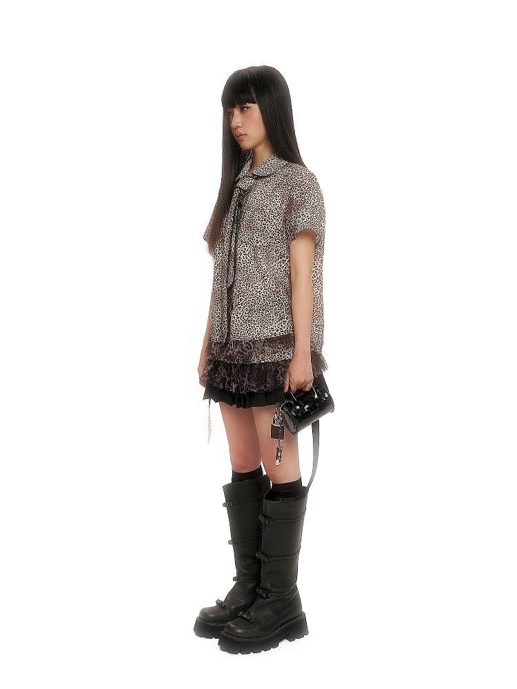 Patchwork Mesh Blouse【s0000012513】