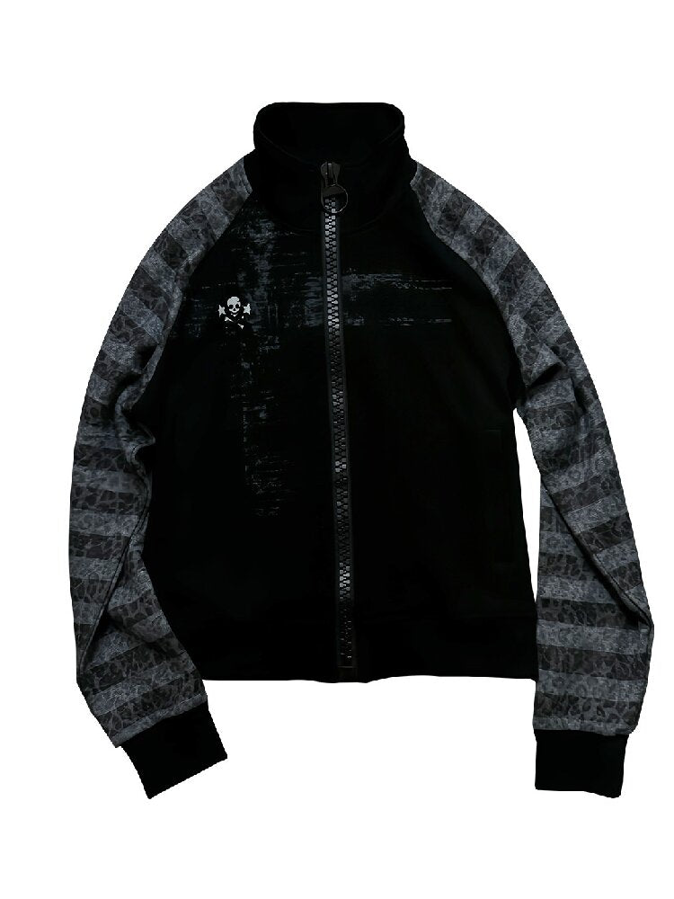 Cross Skull Leopard Print Short Jacket【s0000019264】