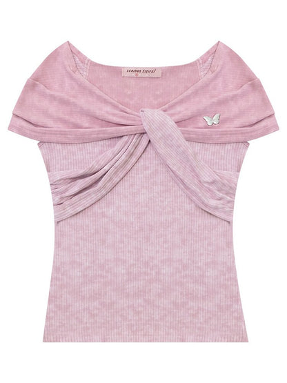 Flower Knot Butterfly Slim T-Shirt【s0000016605】