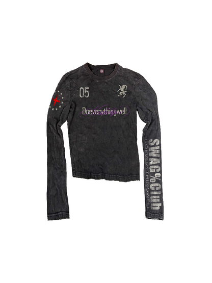 Demon SWAG Printed Long Sleeve T【s0000018361】