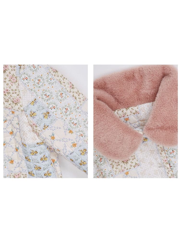 Retro Cute Soft Girl Hair Collar Cotton Coat【s0000005587】