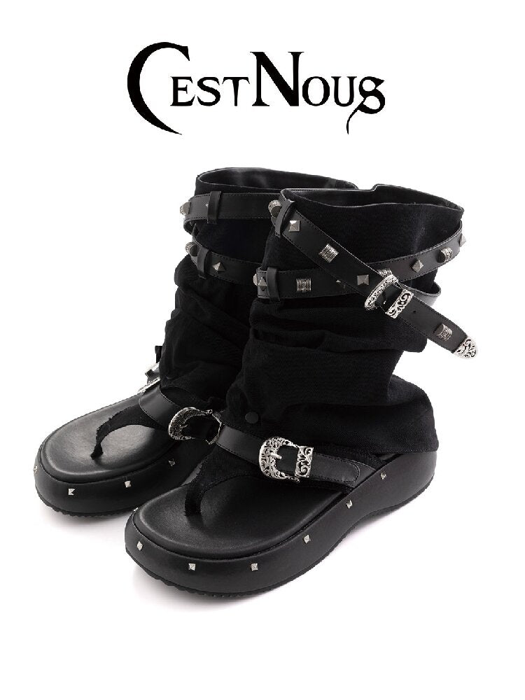 Decadent Punk Stud Platform Slipper【s0000017049】