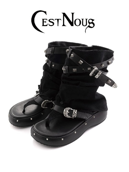 Decadent Punk Stud Platform Slipper【s0000017049】