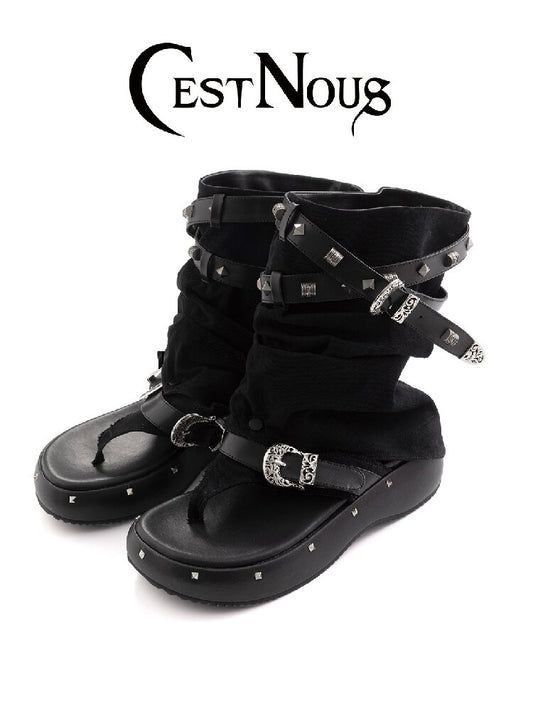 Decadent Punk Stud Platform Slipper【s0000017049】