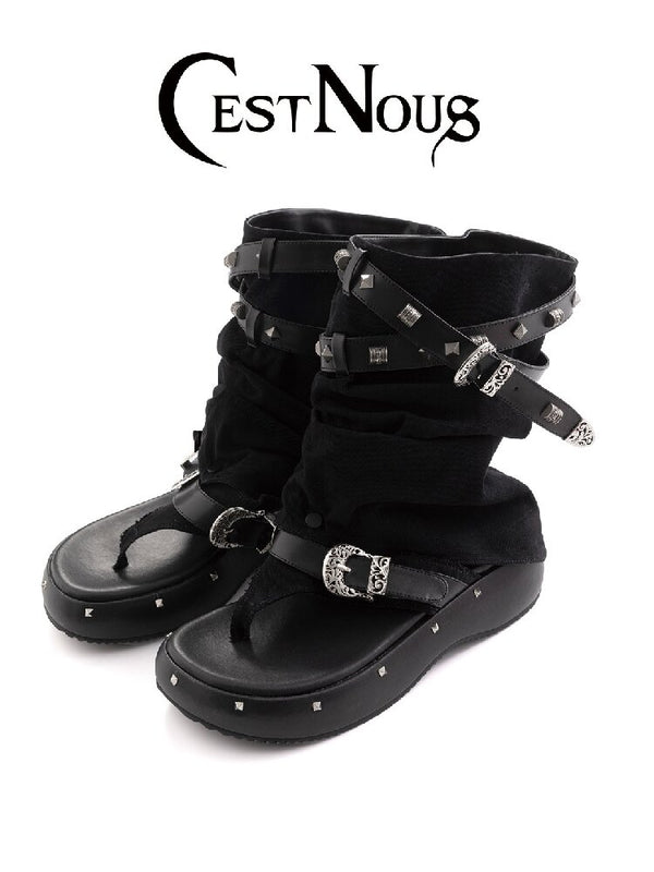 Decadent Punk Stud Platform Slipper【s0000017049】