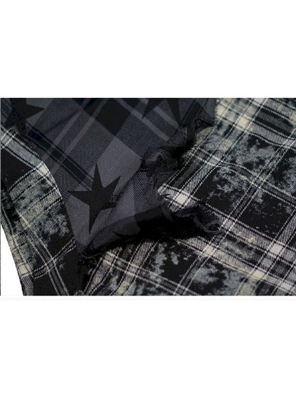 Star Plaid IRREGULAR RAW EDGE HALF SKIRT [S0000010750]