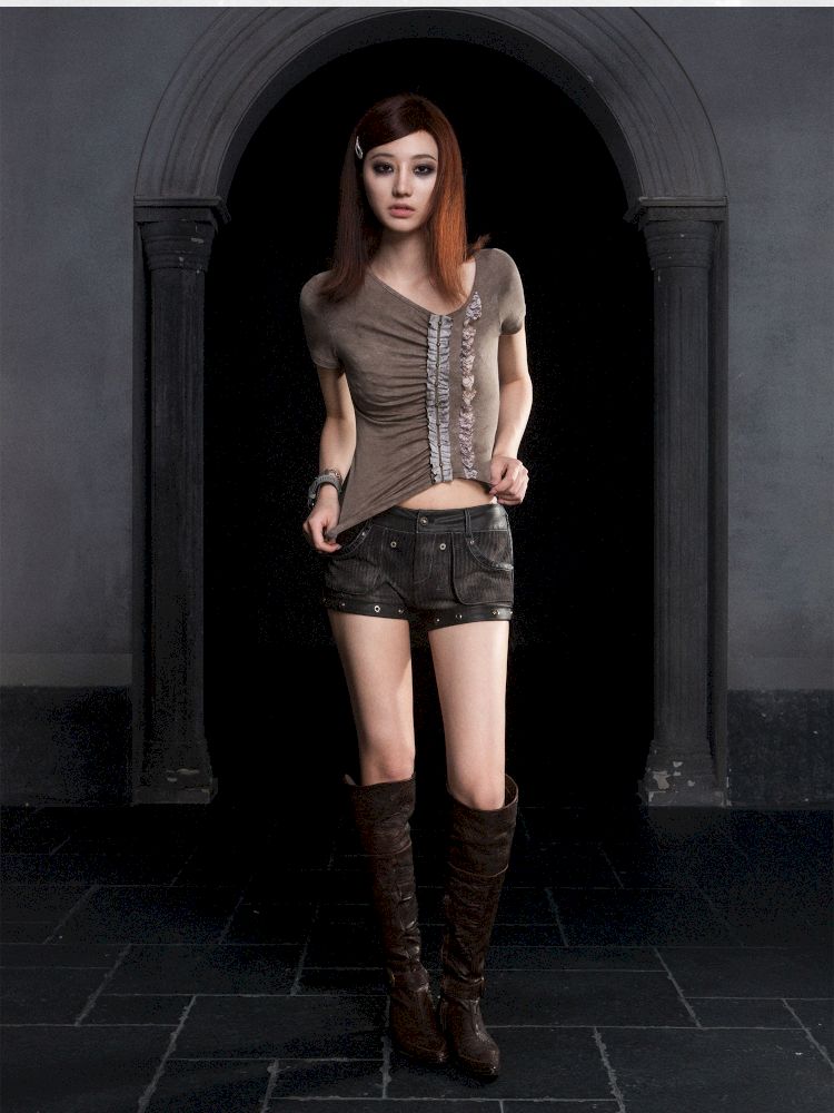 Bat Two Wear Knit Denim Shorts【s0000012306】