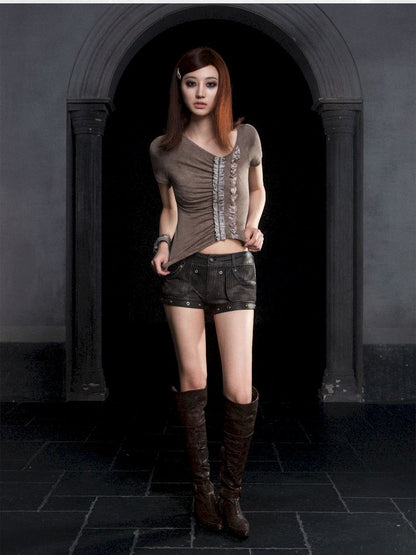 Bat Two Wear Knit Denim Shorts【s0000012306】