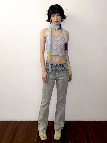 Patchwork weenie thin scarf【s0000012286】