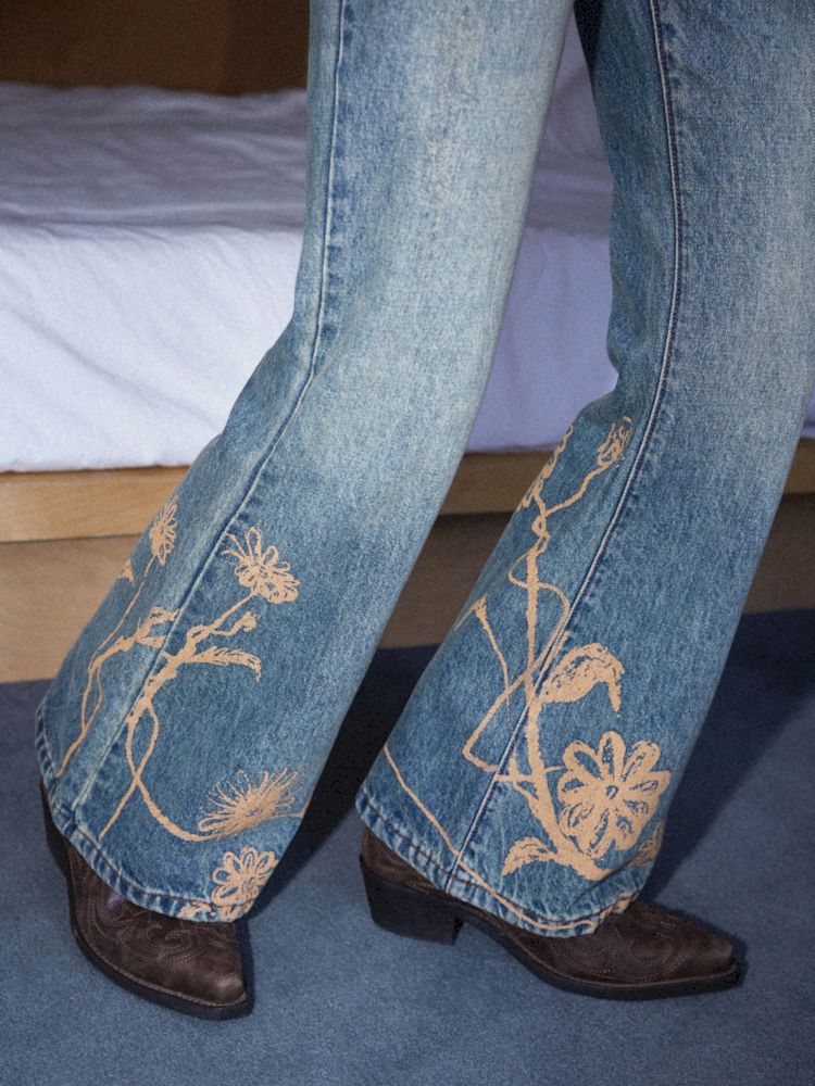 Printed Strait Flare Jeans [S0000010099]