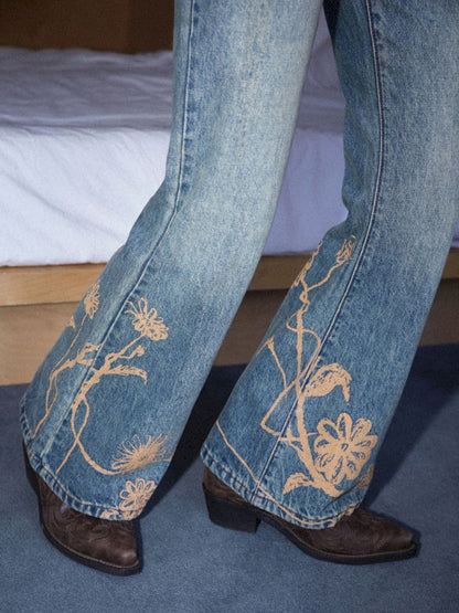 Printed Strait Flare Jeans [S0000010099]