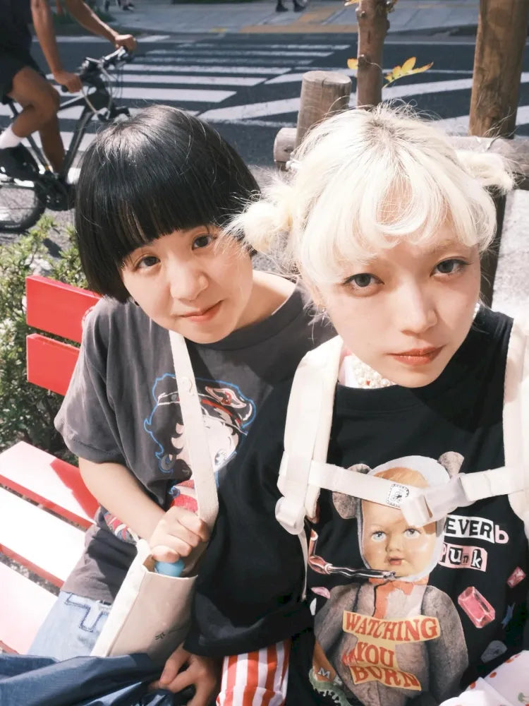 Whimsical Bear Mini-Figure Punk T-Shirt【s0000013930】