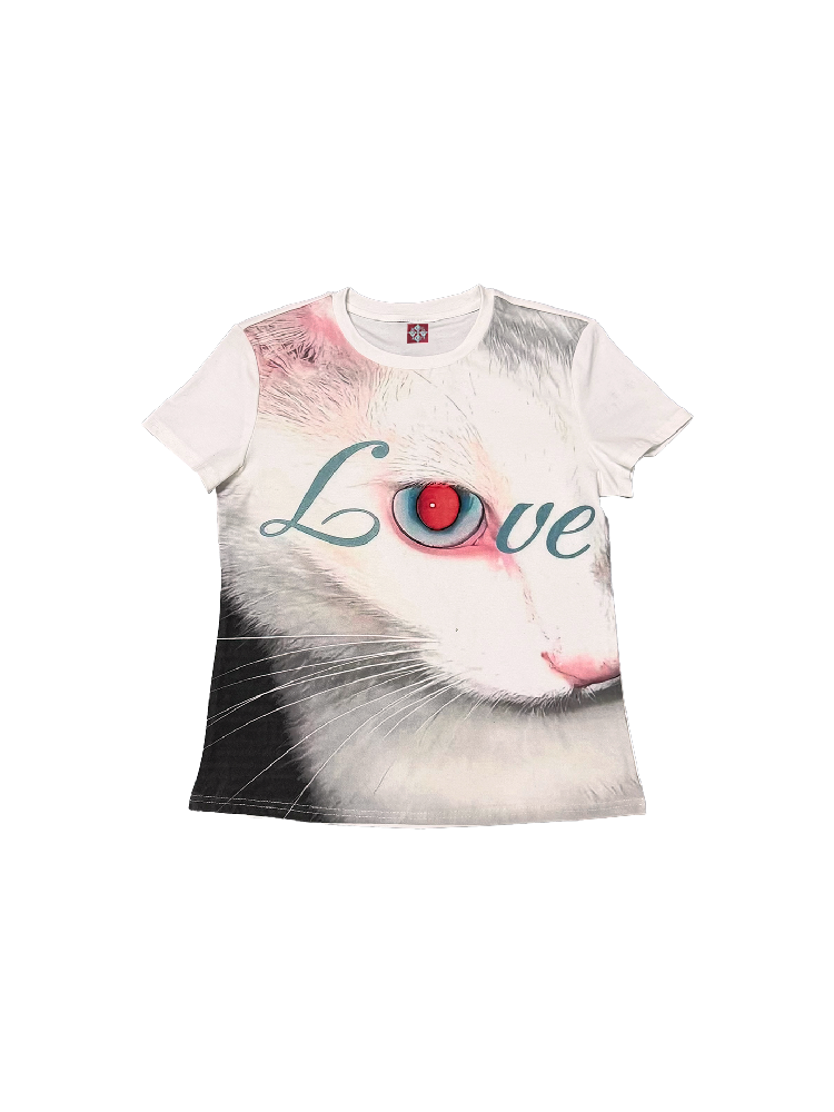 Cat Graphic Printed Street Polo Shirt【s0000018253】