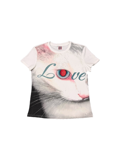 Cat Graphic Printed Street Polo Shirt【s0000018253】