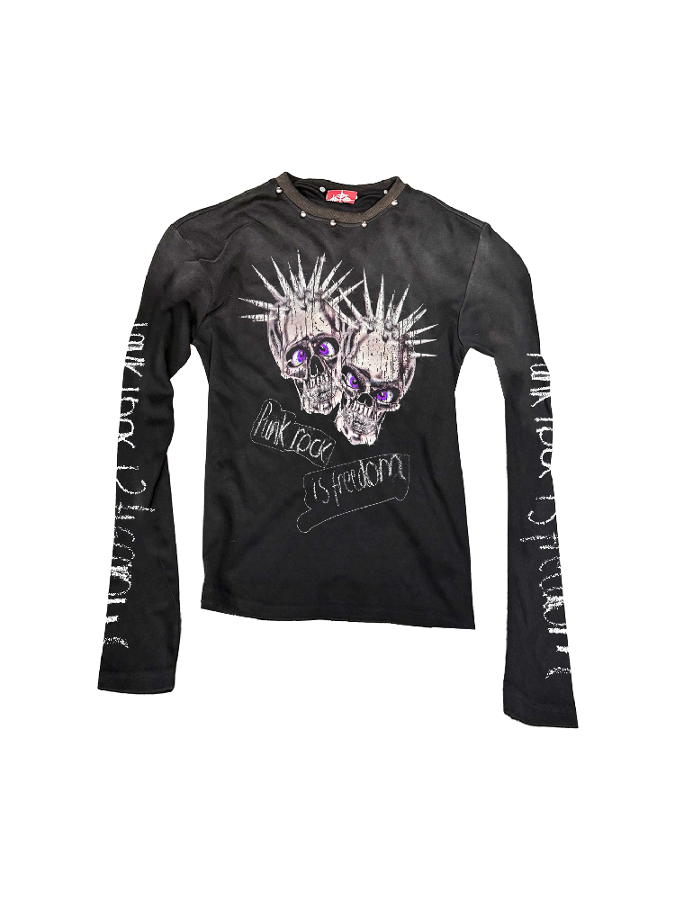 Rock Slogan Skull Sweatshirt【s0000018324】