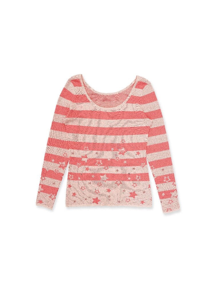 Irregular Star Stripe Diamond Top【s0000016117】