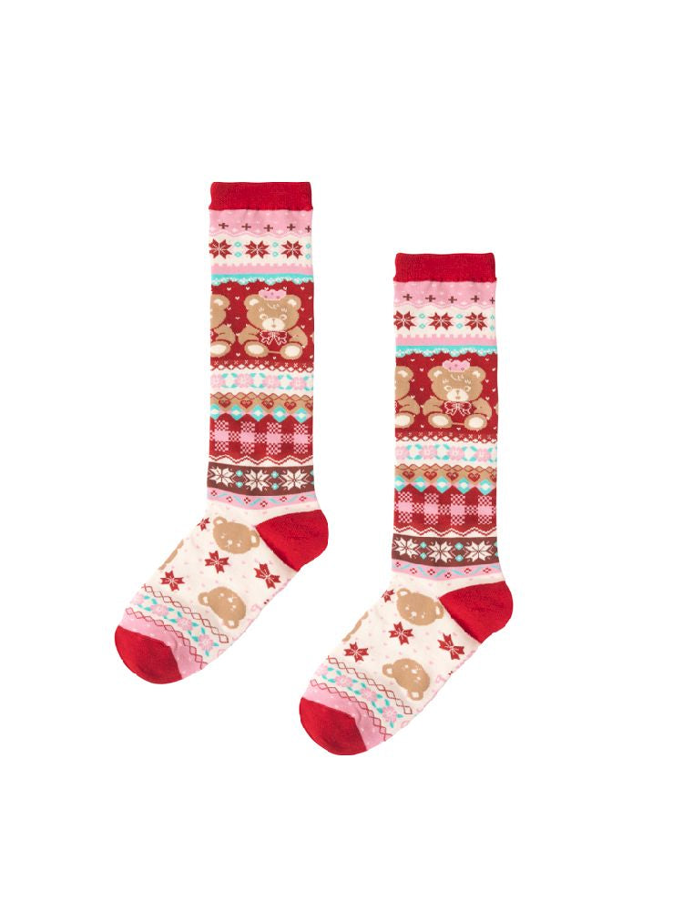 SNOWFLAKE MID CALF SOCKS [S0000011183]