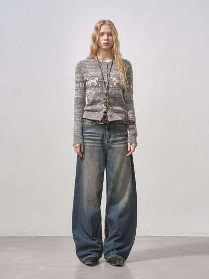 Cat Whisker Wide Leg Vintage Jeans【s0000015216】