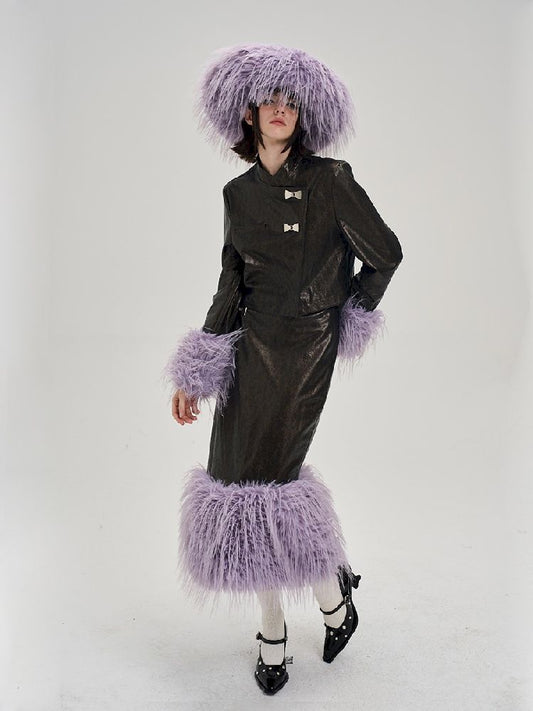 Suit Tan Short Jacket + Half Skirt Set【s0000005297】