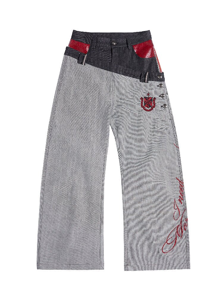 Cow Scimitar Wide Leg Denim Jeans【s0000016966】
