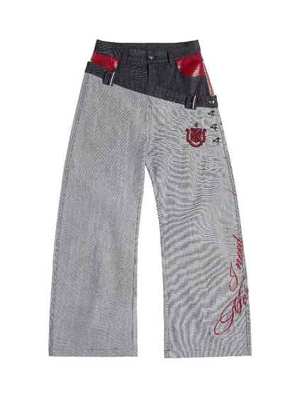 Cow Scimitar Wide Leg Denim Jeans【s0000016966】