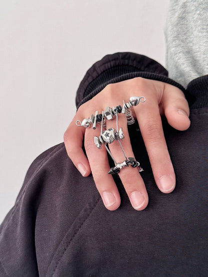 Punk Mechanical Joint Adjustable Ring【s0000018881】